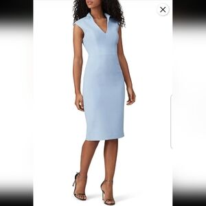 Black Halo London Sheath Blue Midi Tank Dress Size 2